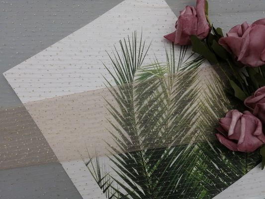 Metaal Met een laag bedekte Lurex schittert Tulle Mesh Foil Printed Fabric