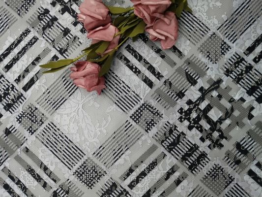 Stof van het polyester de Bloemen Gedrukte Kant voor Dame Evening Dress