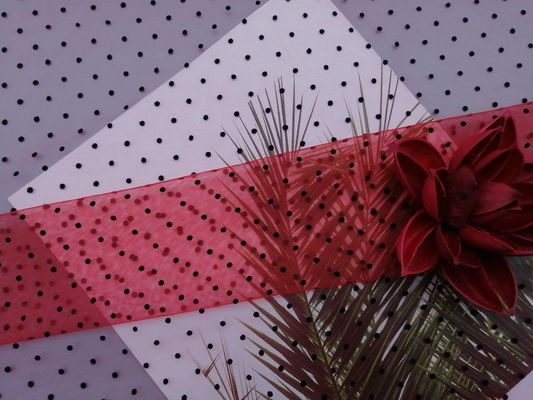 De rode Avondjurk van Polkadot flocked tulle fabric for