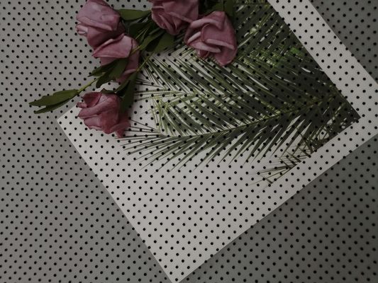 Zwart Dot Flocking Tulle Mesh Flocked Mesh Fabric