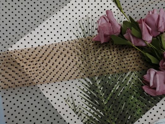 Zwart Dot Flocking Tulle Mesh Flocked Mesh Fabric