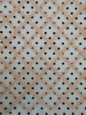 125cm de Stof van Polkadot embroidery flocked tulle mesh