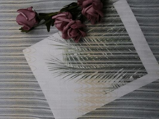 100 Yards 145cm Geometrische Geribde Stof van het het Ivoor Bruids Kant van de Kantstof