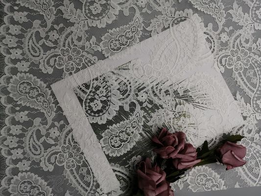 Lichtgewicht Franse Witte Bruids het Kantstof van Chantilly Paisley