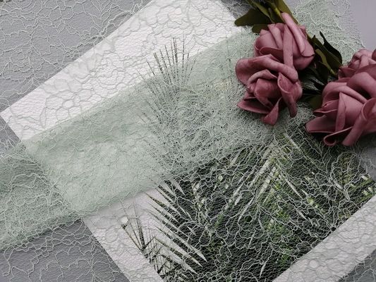 100% Aangepaste Kleur Geborduurde Stof van het polyester de Geribde Kant Stof
