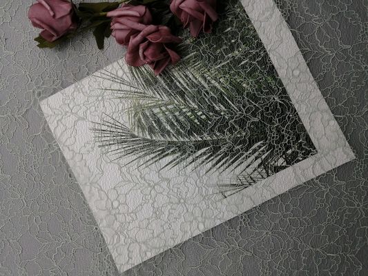 100% Aangepaste Kleur Geborduurde Stof van het polyester de Geribde Kant Stof