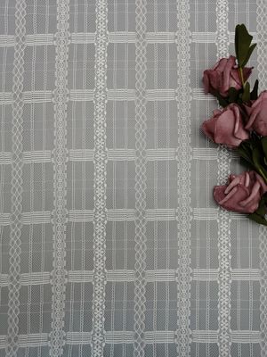 Wit Geometrisch Mesh Tulle Lace Fabric Lightweight Dame Dress Fabric
