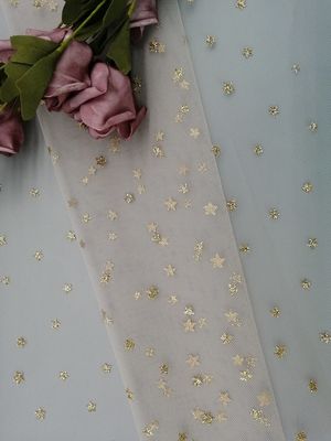 Metaal de Drukdeklaag van Tulle Mesh Fabric Women Dress Foil van de Stervorm