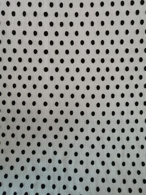 Zwart Dot Tulle Crinkle Flocked Pleated Mesh Fabric