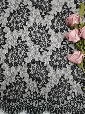 Van het Kant Zwarte Lichtgewichttulle van Paisley Franse het Kantstof