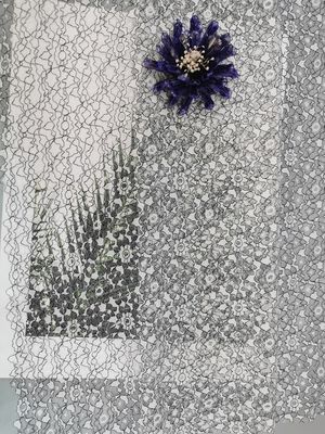 De witte Zwarte Twee Tone Lace Fabric Tulle Embroidery Versiering van het Polyester Nylon Kant