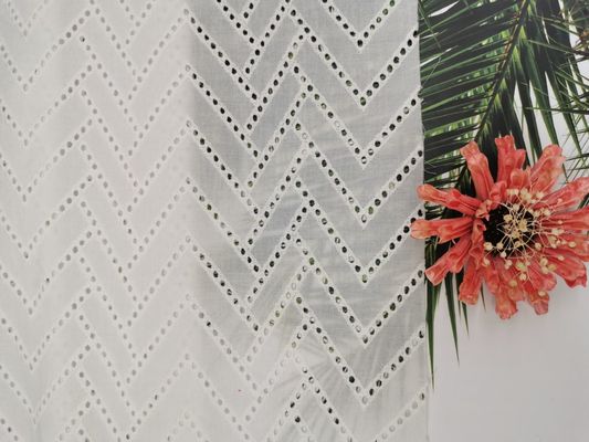 125CM Witte Ritssluiting Geborduurde Katoenen Kantstof