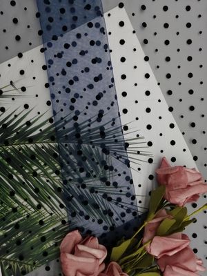 Marine Dot Tulle Flocked Mesh Fabric voor Dame Evening Dress