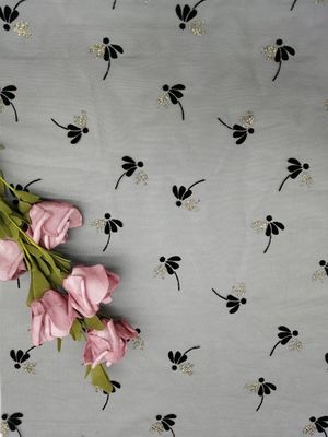 Marinekleur 130CM Bijeengekomen Mesh Foil Printed Fabric