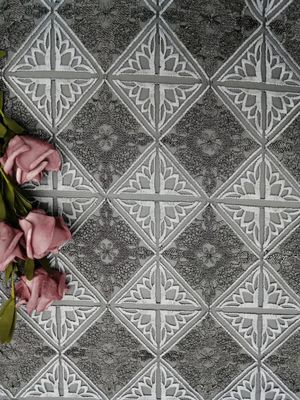 Het Gordijndoek van Geo Diamond Tulle Embroidered Lace Fabric