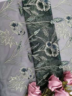 Geborduurde het Beddegoeddoek van Tulle Mesh Fabric Garden Flower Lace