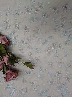 Bloemenkant Gekleurde Borduurwerkstof Tulle Mesh Embroidery Colorful Lace
