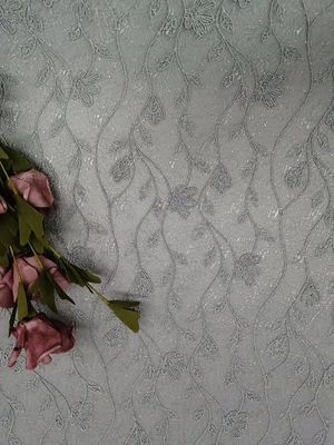 3D Bloemenstof van het het Borduurwerkkant van Tulle voor Partijkleding