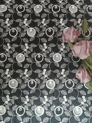 100% katoenen Voile Geborduurde Oogjestof Twee - Tone Lace