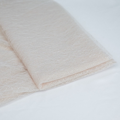 Van het Kanttulle van de room de Bloemenbekleding volkomen Geborduurde Stof OEKO - Tex Standard