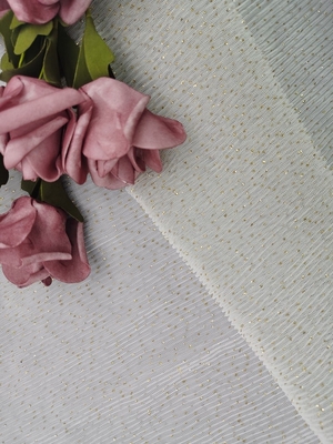 Het geplooide Kant van Tulle Mesh Foil Printed Fabric Shimmering Tulle