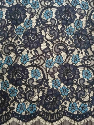 57“ Twee Tone Floral Corded Lace Fabric voor Vrouwen Kleding