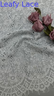 Polyester viscose katoen spandex wit 100% geborduurd kantstof