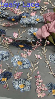 Sequin geborduurde kant stof elegant gaas op maat Nieuwe collectie stof