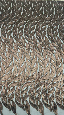 Sequin Embroidered Fabric Luxary Sea Grass Lace Design High Quality Customized for Gown