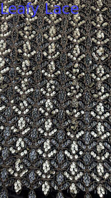 Met pailletten geborduurde kanten stof van hoge kwaliteit, luxe geborduurd speciaal ontwerp voor jurken