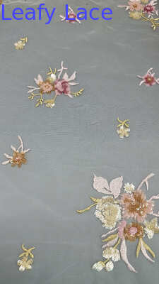 Met pailletten geborduurde stof en op maat gemaakt kant Luxueus hoogwaardig speciaal ontwerp voor jurk voor trouwjurken