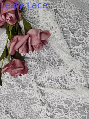 Embroidered Lace Fabric Customized Leafy Hollow-up Flower White Lace For Party Wedding Dress