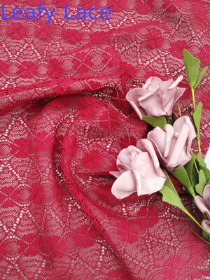 Rood Kleur Vierblaad Clover kant Stof Op maat Geborduurd Puur Kant Mode Kleding