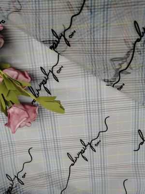 OEM Brief Patroon Bijeengekomen Mesh Fabric Printed Tulle Lace