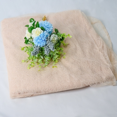 Van het Kanttulle van de room de Bloemenbekleding volkomen Geborduurde Stof OEKO - Tex Standard